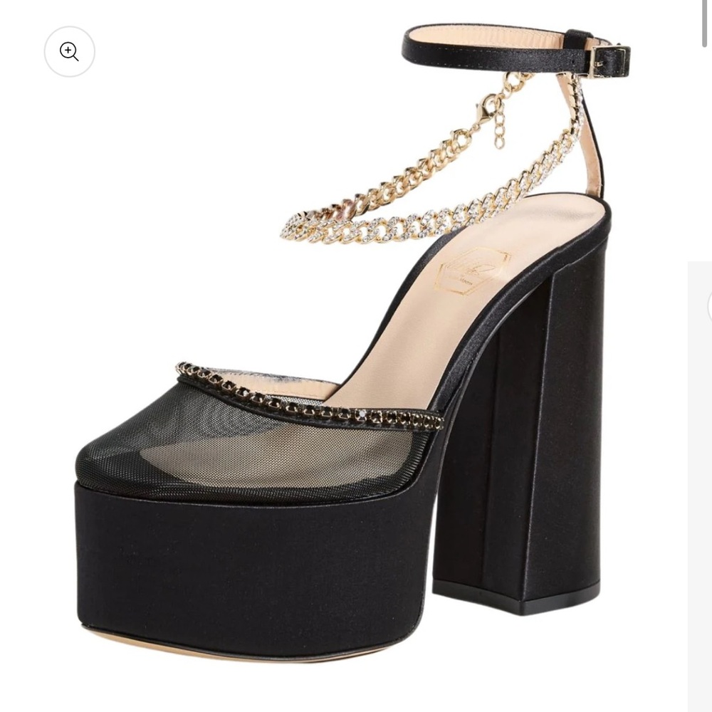 Nalebe by Amina Means Black Platform Mesh Sandals $800 retail NWT - 39.5